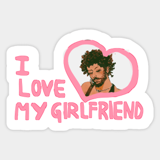 I love my girlfriend Frenchie Sticker